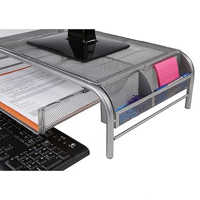 Mind Reader 2-pack Monitor Stand And Desk Organizer With Drawer