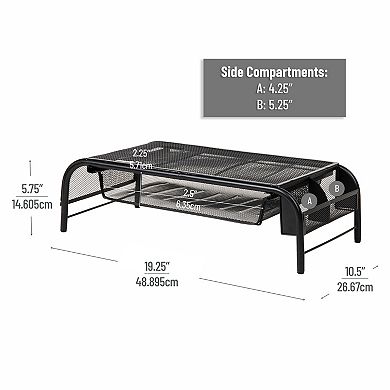 Mind Reader 2-pack Monitor Stand And Desk Organizer With Drawer