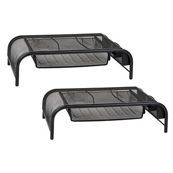 Mind Reader 2-pack Monitor Stand And Desk Organizer With Drawer