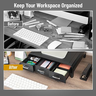 Mind Reader 2-pack Monitor Stand & Desk Organizers