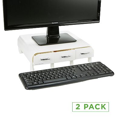 Mind Reader 2-pack Monitor Stand & Desk Organizers