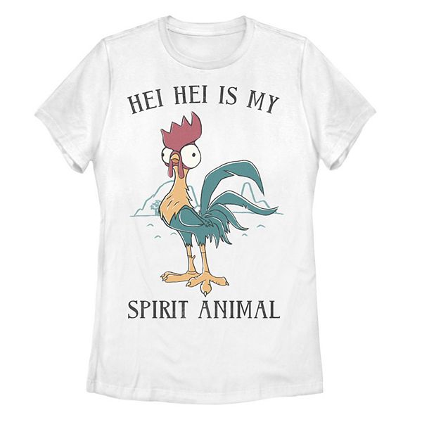 Juniors Disney Moana Hei Hei Is My Spirit Animal Portrait Graphic Tee