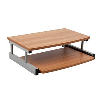 Mind Reader 2 tier Monitor Stand Riser With Sliding Keyboard Drawer