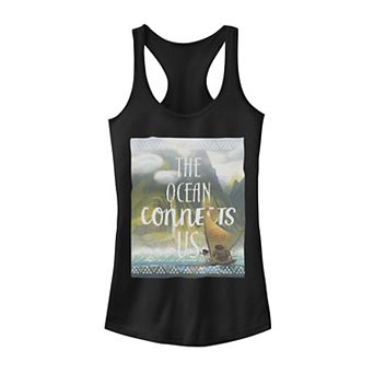 Disney's Moana Juniors' The Ocean Connects Us Poster Graphic Tank Top