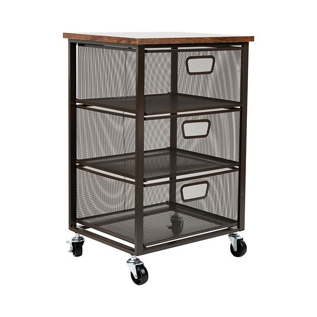 Sephora Shopping Basket Cart – Set Of 6, Black Grey Metal Mesh Bags, 7x7x8 Inches