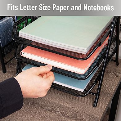 Mind Reader Desk Organizer With 3 Sliding Trays