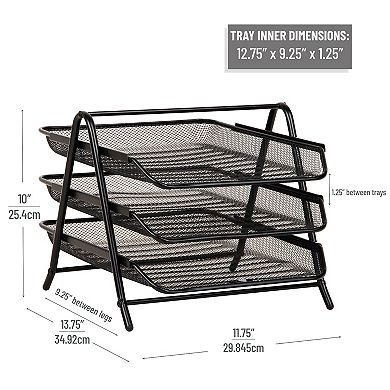 Mind Reader Desk Organizer With 3 Sliding Trays