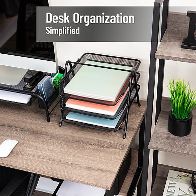 Mind Reader Desk Organizer With 3 Sliding Trays