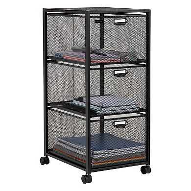 Mind Reader Rolling File Cabinet With Drawers