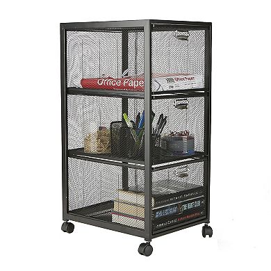 Mind Reader Rolling File Cabinet With Drawers