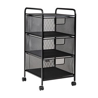 Mind Reader 3 Drawer Mesh Rolling Cart