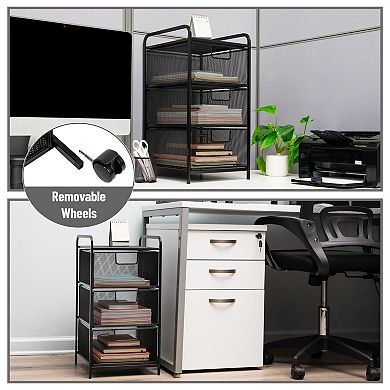 Mind Reader 3 Drawer Mesh Rolling Cart