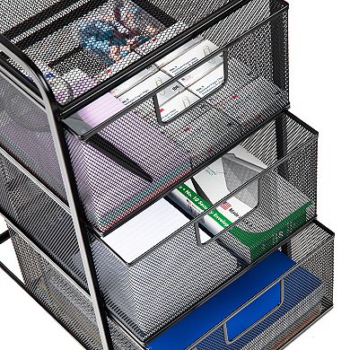 Mind Reader 3 Drawer Mesh Rolling Cart