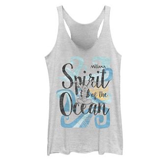Disney's Moana Spirit Of The Ocean Waves Text Juniors' Graphic Tank Top