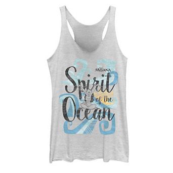 Disney's Moana Spirit Of The Ocean Waves Text Juniors' Graphic Tank Top