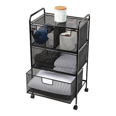 Mind Reader Metal Rolling File Cart With Drawers
