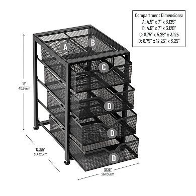 Mind Reader 4-Tiered Drawers Cabinet