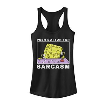 Juniors' SpongeBob SquarePants Push Button For Sarcasm Tank Top