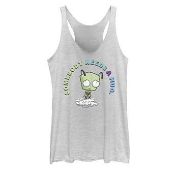 Juniors' Nickelodeon Invader Zim Gir Somebody Needs A Hug Sad Portait Graphic Tank Top