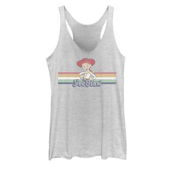 Juniors' Disney/Pixar Toy Story Jessie Cowgirl Rainbow Stripe Yee Haw Tank Top