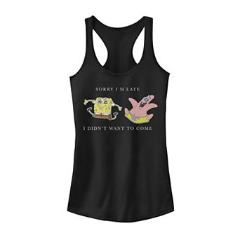 Juniors' Nickelodeon SpongeBob SquarePants Sorry I'm Late I Didn't Want To Come Graphic Tank Top
