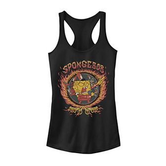 Juniors' Nickelodeon SpongeBob SquarePants Circle Flame Logo Graphic Tank Top