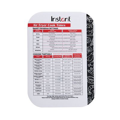 Instant Pot Instant Vortex 10 x 14 Cutting Mat with Air Fryer Cook Times