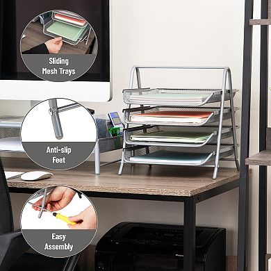 Mind Reader Desk Organizer With 4 Sliding Trays