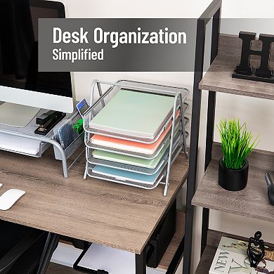 Mind Reader Desk Organizer With 4 Sliding Trays