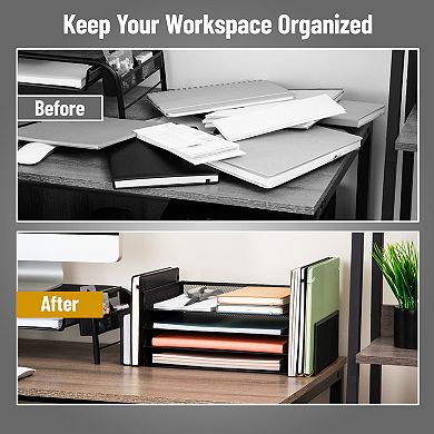 Mind Reader Desk Organizer With 6 Compartments