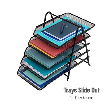 Mind Reader Desk Organizer With 5 Sliding Trays