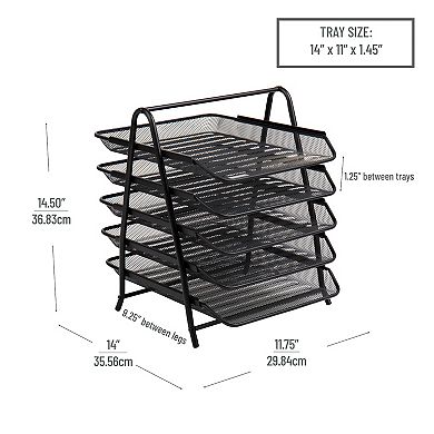 Mind Reader Desk Organizer With 5 Sliding Trays