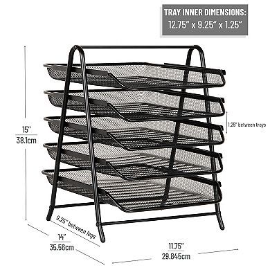 Mind Reader Desk Organizer With 5 Sliding Trays