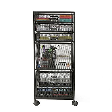 Mind Reader Rolling 5 Drawer File Cabinet