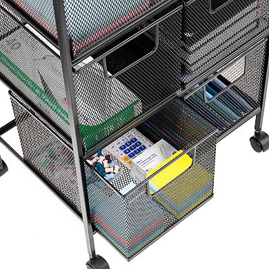 Mind Reader Metal Rolling File Cart With Drawers