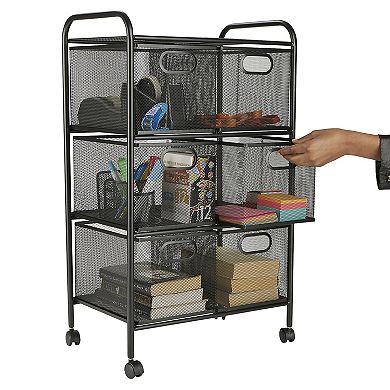 Mind Reader Metal Rolling File Cart With Drawers