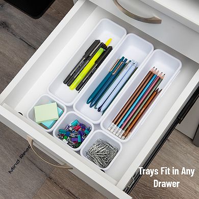 Mind Reader 8-piece Interlocking Multi Purpose Storage Compartment Organizer