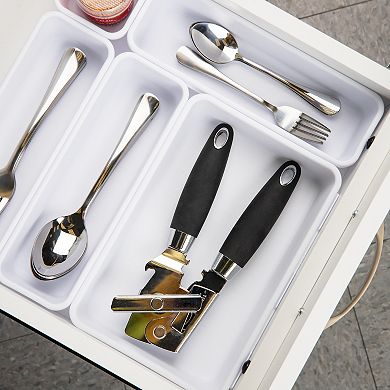 Mind Reader 8-piece Interlocking Multi Purpose Storage Compartment Organizer