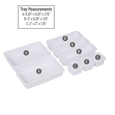 Mind Reader 8-piece Interlocking Multi Purpose Storage Compartment Organizer