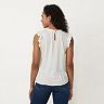 Women's LC Lauren Conrad Embroidered Ruffle Tank