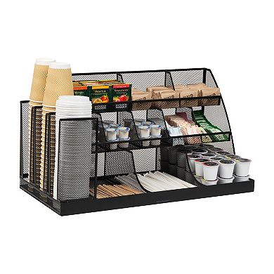 Mind Reader 14 Compartment 3 Tier Large Breakroom Condiment Organizer