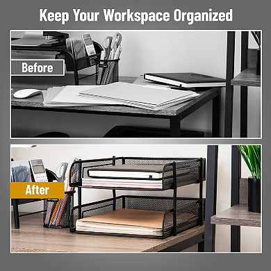 Mind Reader 2-piece Stackable Letter Tray