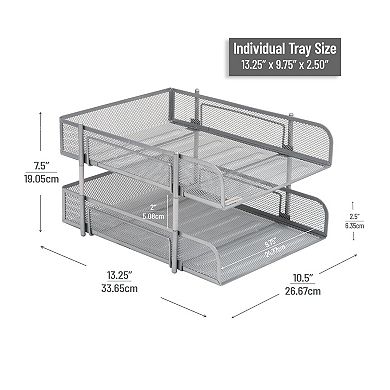 Mind Reader 2-piece Stackable Letter Tray