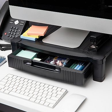 Mind Reader Monitor Stand Riser With Drawer Storage