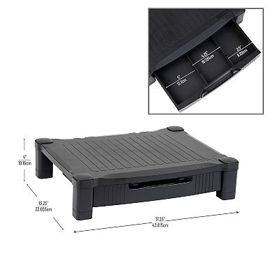 Mind Reader Monitor Stand Riser With Drawer Storage