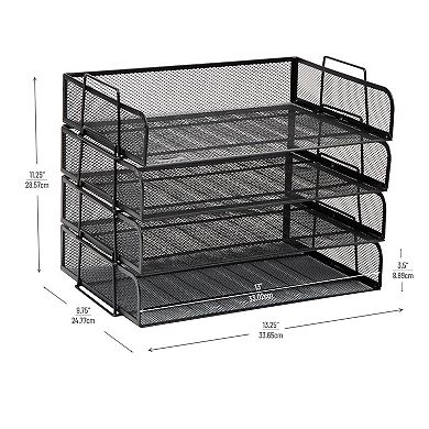 Mind Reader 4-pack Stackable Metal Tray