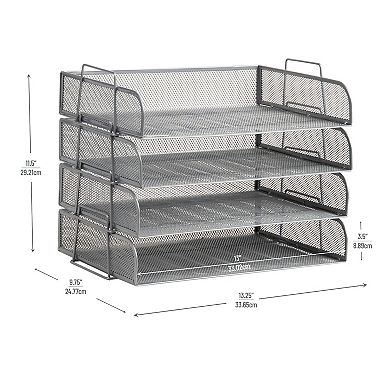 Mind Reader 4-pack Stackable Metal Tray
