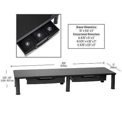 Mind Reader Large Dual Monitor Stand For Computer Screens