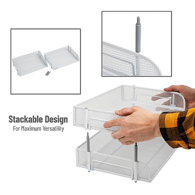 Mind Reader 2-Pack Stackable File Holder Trays