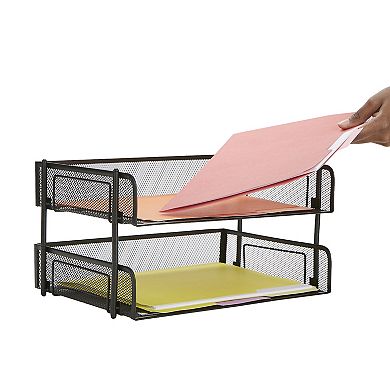 Mind Reader 2-Pack Stackable File Holder Trays